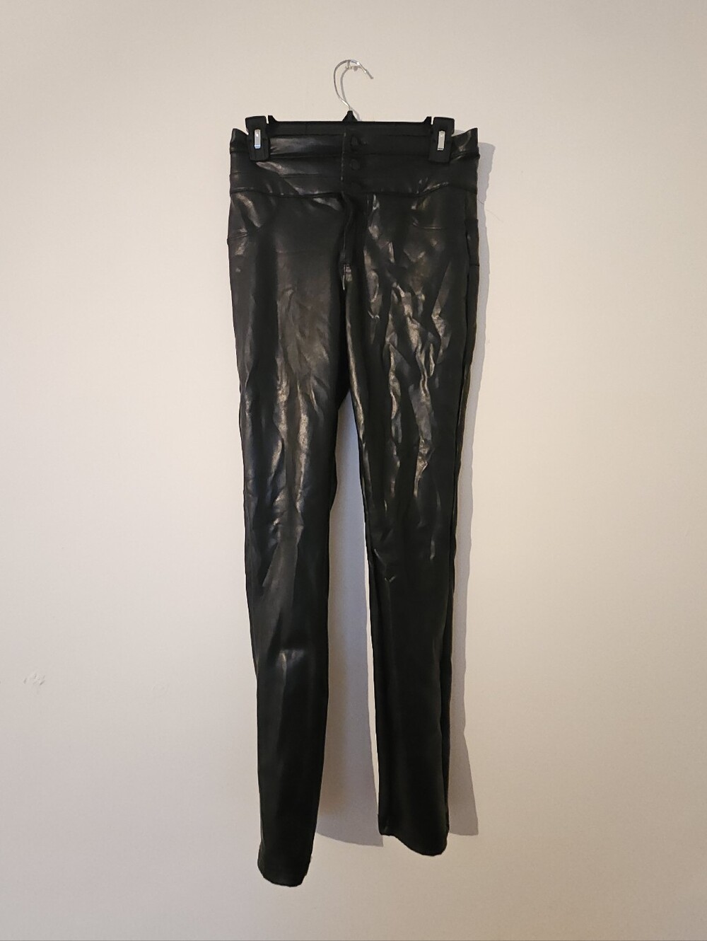 Black Faux Leather High-Waisted Pants